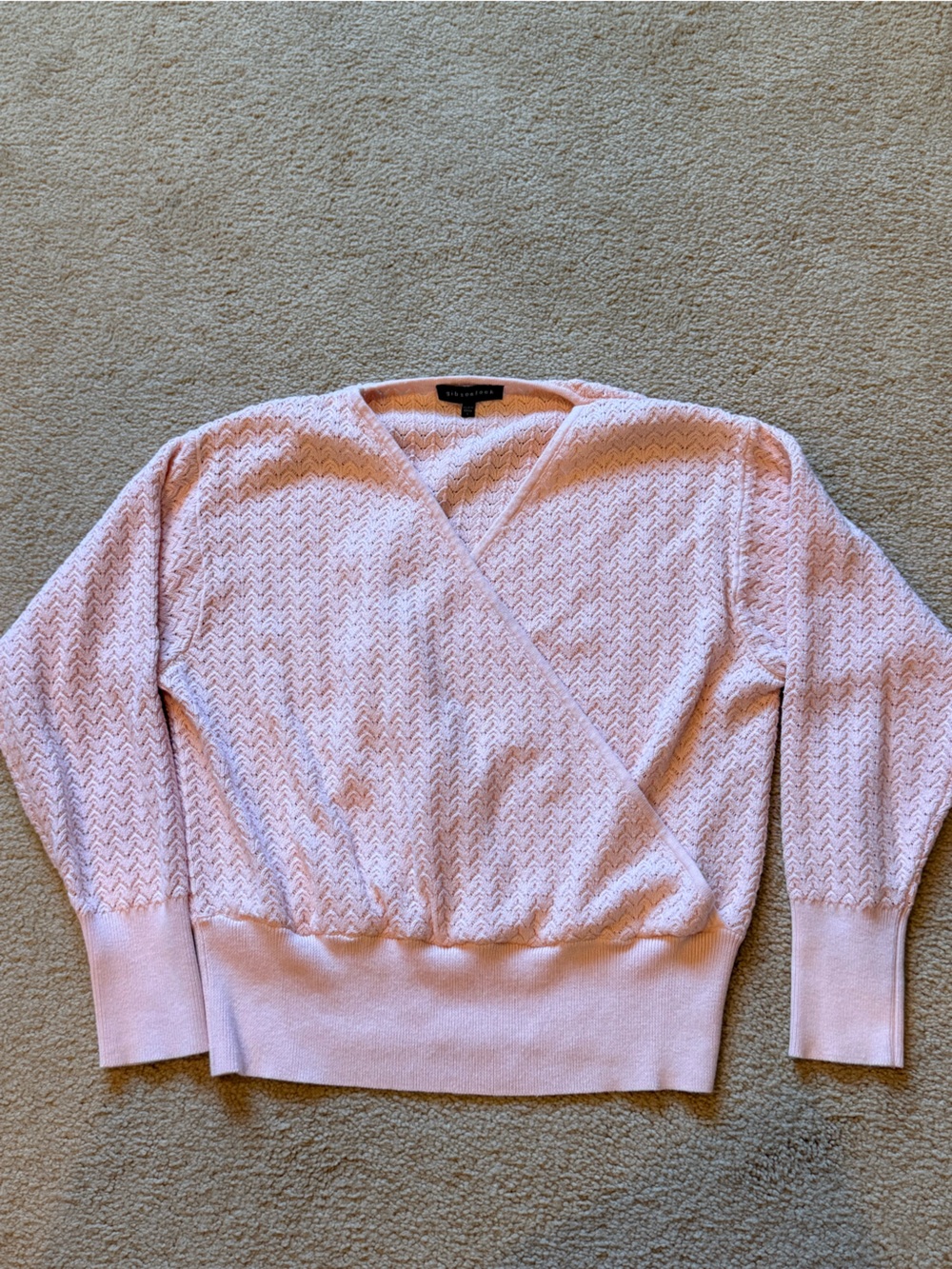 Light Pink V-Neck Wrap Sweater by Talbots